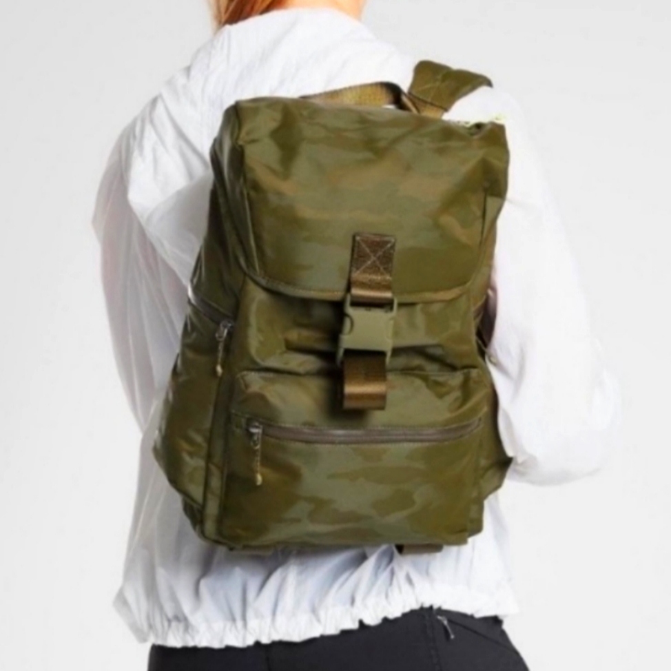 Athleta Olive Green Nylon Backpack
